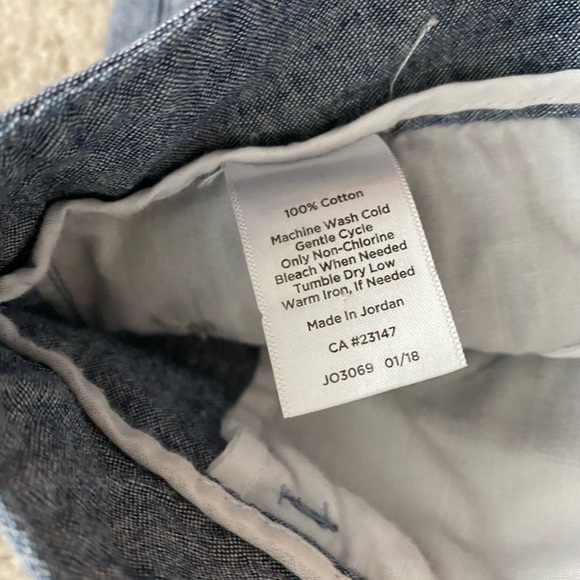 Light Wash Chambray Denim Sailor Pants Cropped Capri Jeans Talbots Size 16 - Picture 5 of 5